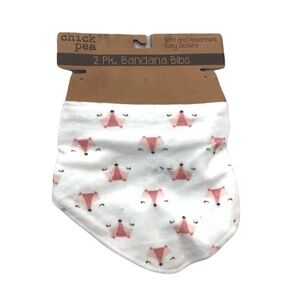 Chick Pea Bandana Bib White Orange Fox